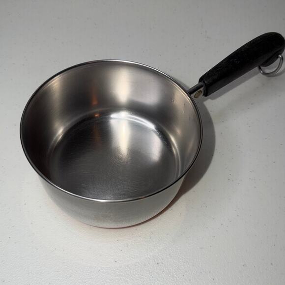 Revere Ware Copper Bottom Vintage 1 qt Saucepot No Lid Stainless Steel USA - Picture 1 of 8
